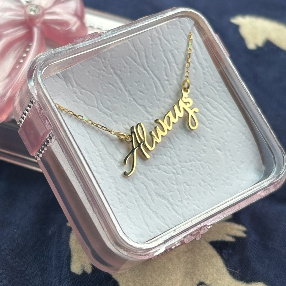 Brand New 14K Gold Plated 925 Sterling Silver Always Necklace Bon Jovi 18" Chain - Picture 15 of 16
